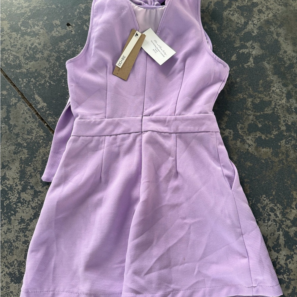 Lavender Ruffle Neck Romper - Picture 5 of 5